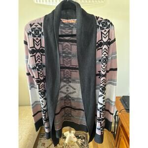Belldini Southwest Aztec Cardigan Sweater Cotton Blend Boho Casual Women's Sz M